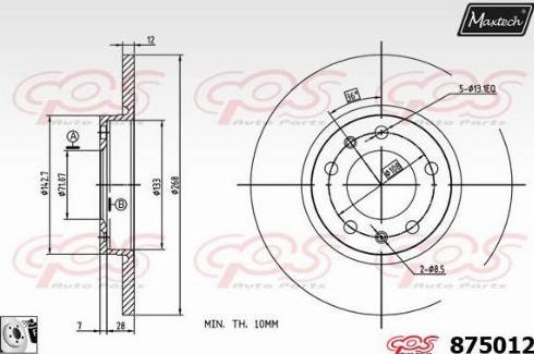 Maxtech 875012.0080 - Bremžu diski autodraugiem.lv