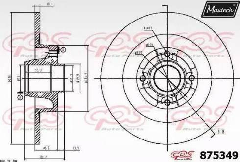 Maxtech 875349.0005 - Bremžu diski autodraugiem.lv