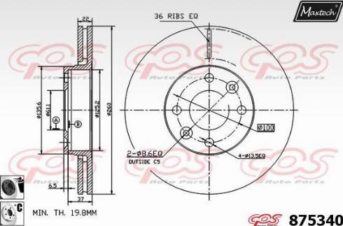 Maxtech 875340.6060 - Bremžu diski autodraugiem.lv