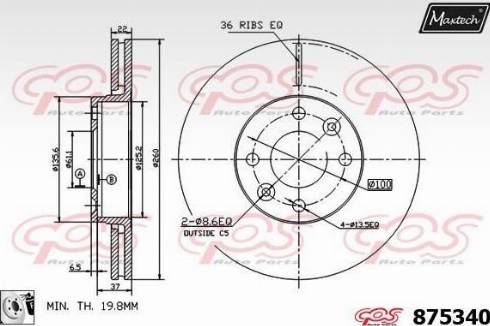 Maxtech 875340.0080 - Bremžu diski autodraugiem.lv