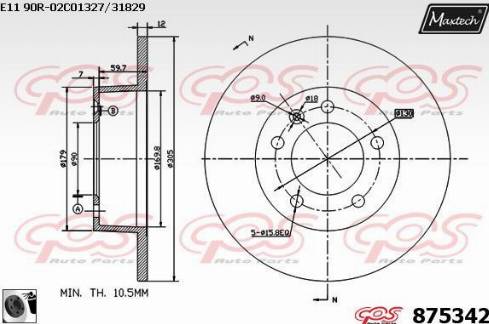 Maxtech 875342.0060 - Bremžu diski autodraugiem.lv