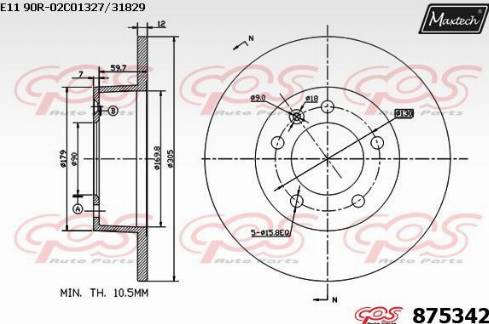 Maxtech 875342.0000 - Bremžu diski autodraugiem.lv