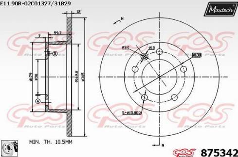 Maxtech 875342.0080 - Bremžu diski autodraugiem.lv