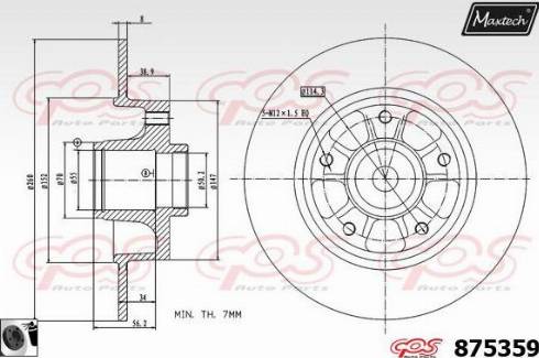 Maxtech 875359.0065 - Bremžu diski autodraugiem.lv