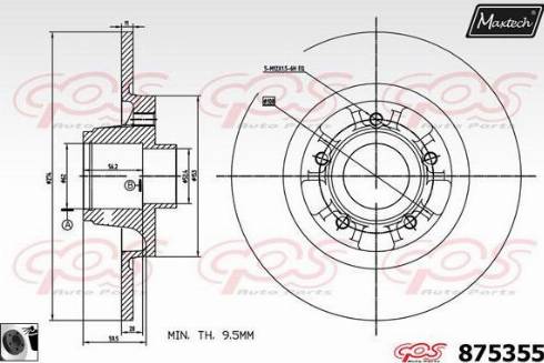 Maxtech 875355.0065 - Bremžu diski autodraugiem.lv