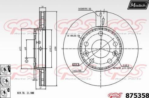 Maxtech 875358.6880 - Bremžu diski autodraugiem.lv