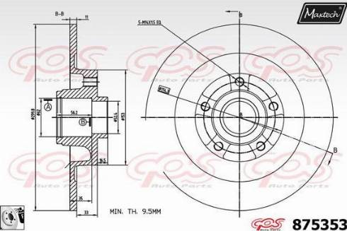 Maxtech 875353.0085 - Bremžu diski autodraugiem.lv