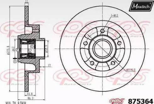 Maxtech 875364.6065 - Bremžu diski autodraugiem.lv