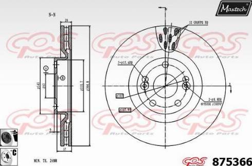 Maxtech 875366.6060 - Bremžu diski autodraugiem.lv