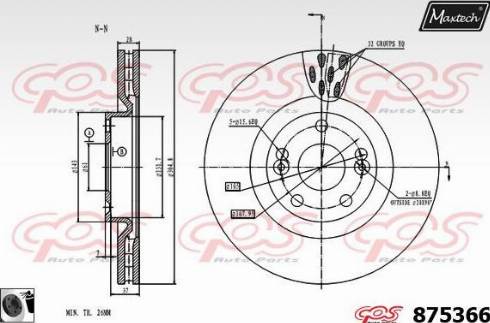 Maxtech 875366.0060 - Bremžu diski autodraugiem.lv