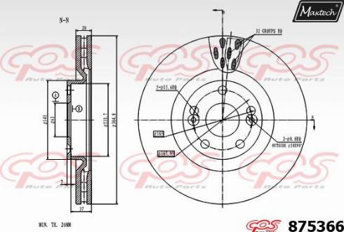 Maxtech 875366.0000 - Bremžu diski autodraugiem.lv