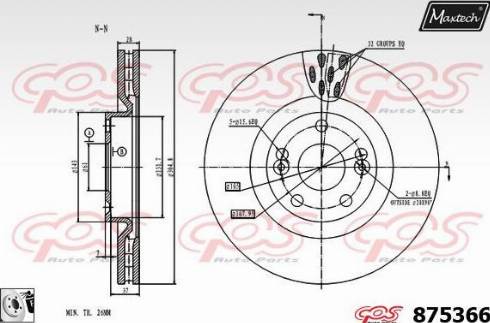 Maxtech 875366.0080 - Bremžu diski autodraugiem.lv