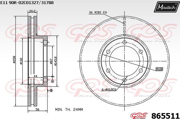 Maxtech 875366 - Bremžu diski autodraugiem.lv