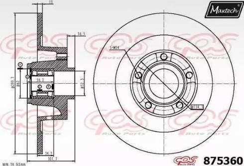 Maxtech 875360.6065 - Bremžu diski autodraugiem.lv