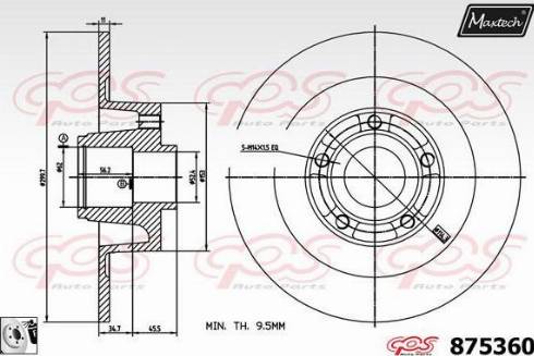 Maxtech 875360.0085 - Bremžu diski autodraugiem.lv