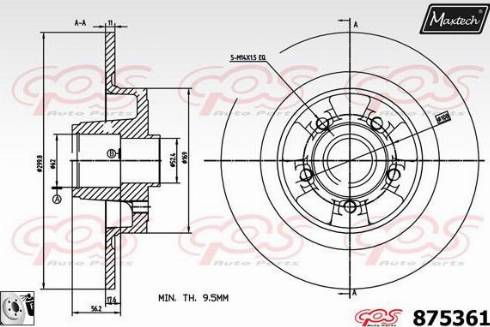 Maxtech 875361.0085 - Bremžu diski autodraugiem.lv