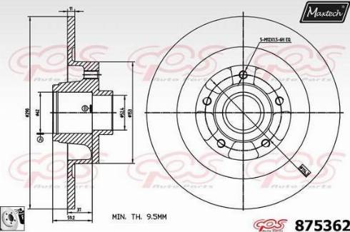 Maxtech 875362.0085 - Bremžu diski autodraugiem.lv