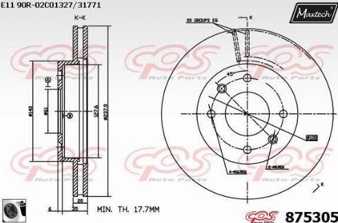 Maxtech 875305.0060 - Bremžu diski autodraugiem.lv