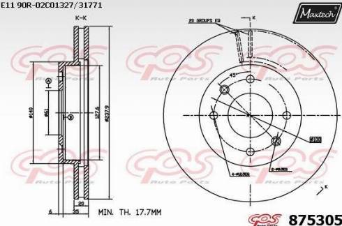 Maxtech 875305.0000 - Bremžu diski autodraugiem.lv