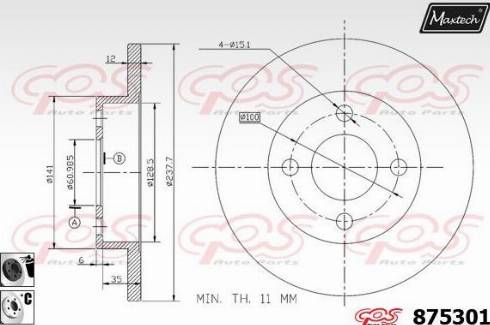 Maxtech 875301.6060 - Bremžu diski autodraugiem.lv