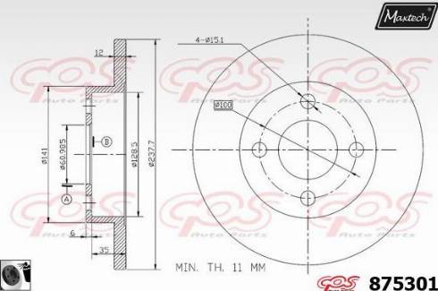 Maxtech 875301.0060 - Bremžu diski autodraugiem.lv