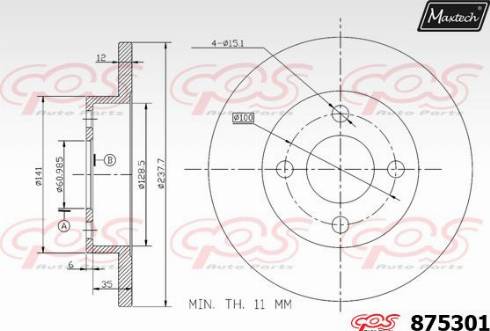 Maxtech 875301.0000 - Bremžu diski autodraugiem.lv