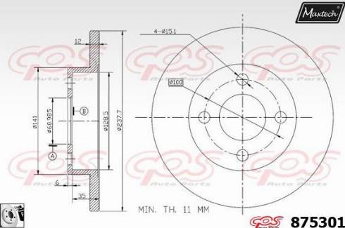 Maxtech 875301.0080 - Bremžu diski autodraugiem.lv