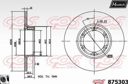 Maxtech 875303.0060 - Bremžu diski autodraugiem.lv