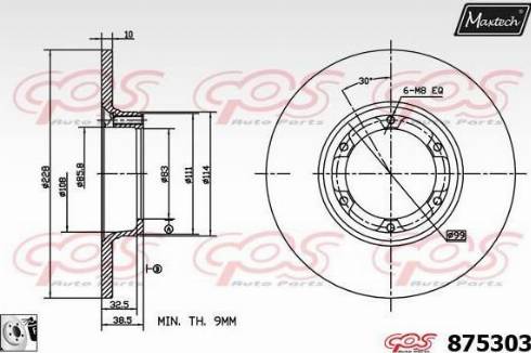 Maxtech 875303.0080 - Bremžu diski autodraugiem.lv