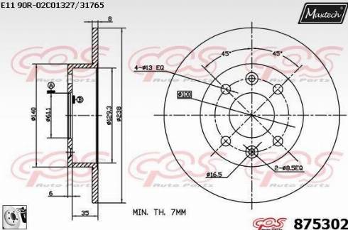 Maxtech 875302.0080 - Bremžu diski autodraugiem.lv