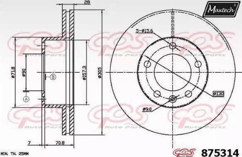 Maxtech 875314.6980 - Bremžu diski autodraugiem.lv