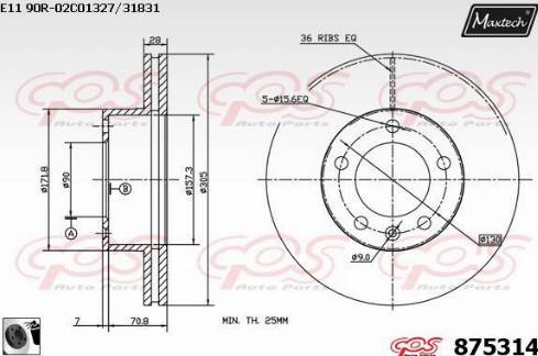 Maxtech 875314.0060 - Bremžu diski autodraugiem.lv