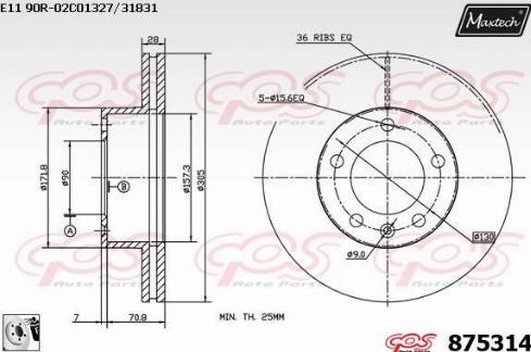 Maxtech 875314.0080 - Bremžu diski autodraugiem.lv