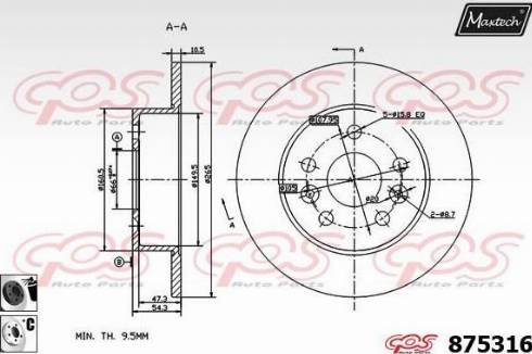 Maxtech 875316.6060 - Bremžu diski autodraugiem.lv