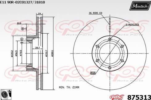 Maxtech 875313.0060 - Bremžu diski autodraugiem.lv