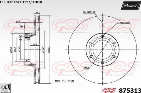 Maxtech 875313.0080 - Bremžu diski autodraugiem.lv