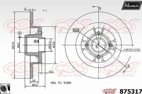 Maxtech 875317.0061 - Bremžu diski autodraugiem.lv