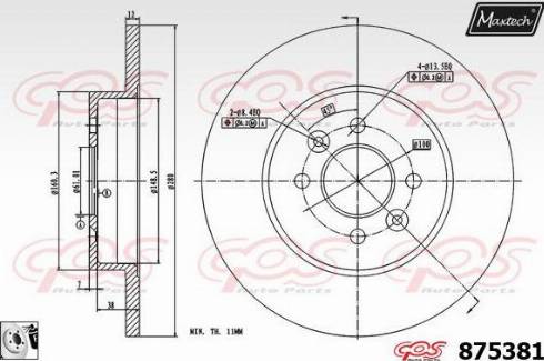 Maxtech 875381.0080 - Bremžu diski autodraugiem.lv