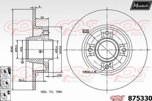 Maxtech 875330.6885 - Bremžu diski autodraugiem.lv