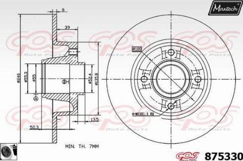 Maxtech 875330.0065 - Bremžu diski autodraugiem.lv