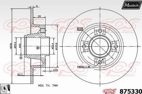 Maxtech 875330.0085 - Bremžu diski autodraugiem.lv