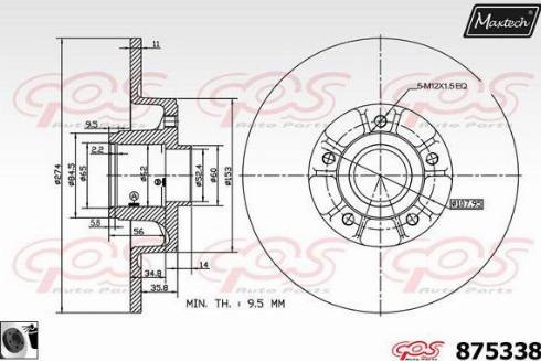 Maxtech 875338.0065 - Bremžu diski autodraugiem.lv