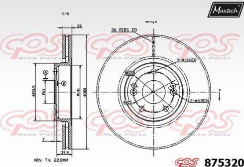 Maxtech 875320.0000 - Bremžu diski autodraugiem.lv