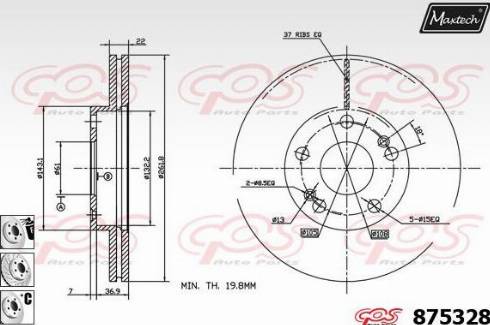 Maxtech 875328.6980 - Bremžu diski autodraugiem.lv