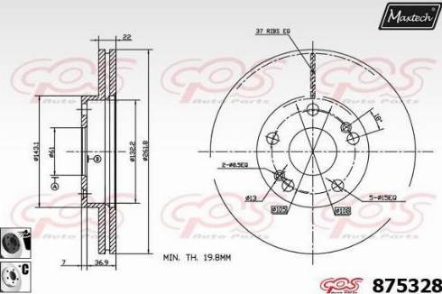 Maxtech 875328.6060 - Bremžu diski autodraugiem.lv