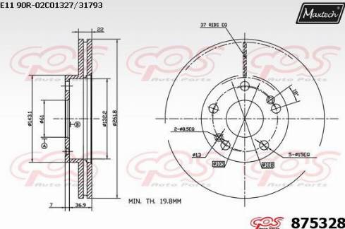 Maxtech 875328.0000 - Bremžu diski autodraugiem.lv