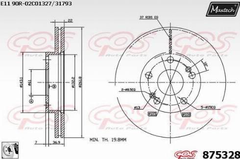 Maxtech 875328.0080 - Bremžu diski autodraugiem.lv