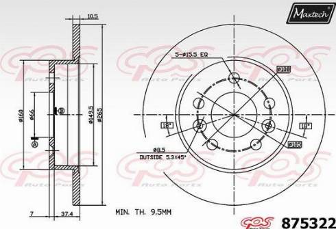 Maxtech 875322.0000 - Bremžu diski autodraugiem.lv