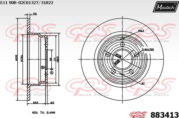 Maxtech 875322 - Bremžu diski autodraugiem.lv