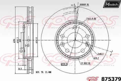 Maxtech 875379.0000 - Bremžu diski autodraugiem.lv